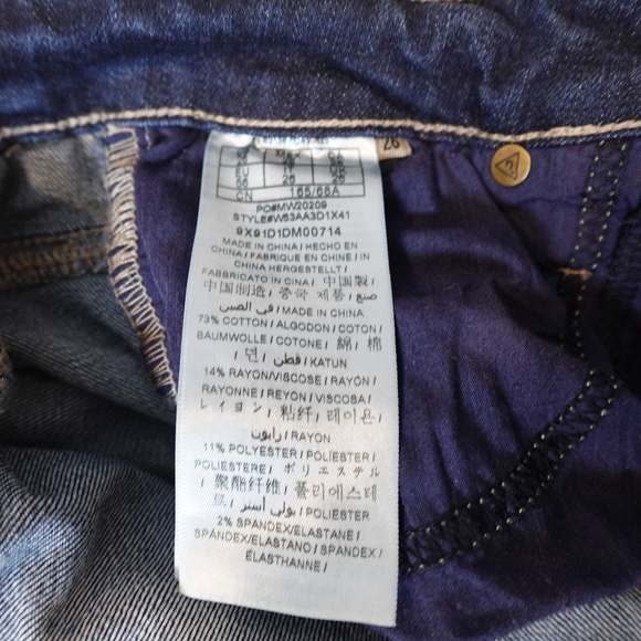 Guess Los Angeles Dark Wash Moto Skinny Jeans with Zipper Detail Women’s 26 - Picture 4 of 6